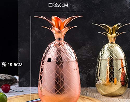 WAWAYU Kupferbecher, Pineapple Cup Edelstahl Pineapple Cup Metall Kupfer Cup kreative Persönlichkeit Modulation… – Bild 8