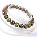 Justinstones Natural Unakite Gemstone 8mm Round Beads Stretch Bracelet 7 Inch Unisex