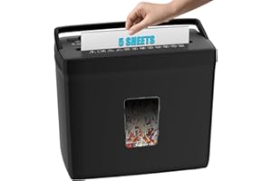 Woolsche Paper Shredder for Home,5 Sheet Desktop Cross Cut with 2.38-Gallon Basket Shredder,P-4 Security Level, 4-Mode Design, Shreds Paper/Credit Card - Durable, with Jam Proof Function for Home