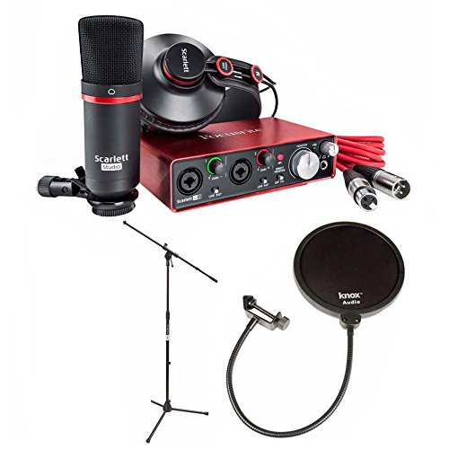 Focusrite Scarlett 2i2 Studio USB Audio Interface and Recording Bundle Includes Knox Pop Filter