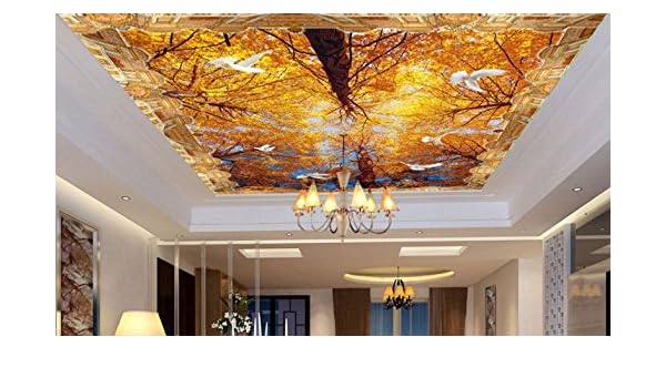 3d Autumn Leaves Forest 721 Ceiling Wall Paper Wall Print