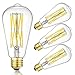 Leools Vintage LED Edison Dimmable 15W Led Filament Light Bulbs ST64 1300 Lumen 4000K Daylight White 100-120 Watt Equivalent,E26 Base Decorative Antique Lamp for Home Bathroom Bedroom 4 Pack