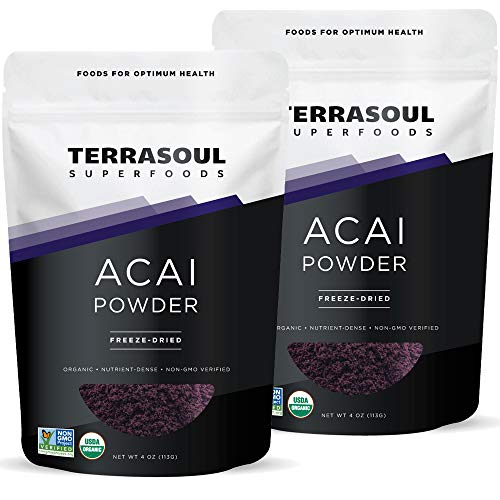 Terrasoul Superfoods Organic Acai Berry Powder, 8 Oz FreezeDried