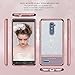 BENTOBEN Phone Case for ZTE ZMax Pro/ZTE Blade X MAX/ZTE Grand X Max 2/ZTE Imperial Max, Clear Bling Glitter Stripes Dual Layers Hybrid Shockproof Protective Phone Case