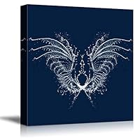 Canvas Wall Art Dynamic Water Splash Butterfly Canvas Prints Home Artwork Decoration for Living Room,Bedroom - 12x12 inches