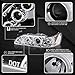Autozensation Compatible with 1993-1997 Toyota Corolla, Left + Right Pair Headlamps Assembly, LED Chrome Housing Clear Lens Projector Headlights