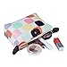 Parateck Zipper Closure Waterproof Makeup Bag Cosmetic Pouch Travel Bag Tote for Women Girls (White)