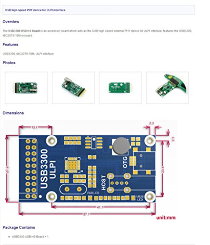 Waveshare USB3300 USB HS Board Host OTG PHY Low Pin ULPI MIC2075-1BM Onboard Evaluation Development Module Kit