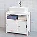 Haotian White Under Sink Bathroom Storage Cabinet with Shelf and Double Sliding Door,Bathroom Vanity (FRG128-W)