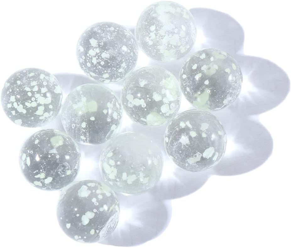 Photo 1 of 10Pcs Glass Marbles Glow in The Dark Multi-Color Luminous Marbles Marble Games and DIY Home Decoration Marble Runs Learning and Education (0.47 inch) (Transparent)