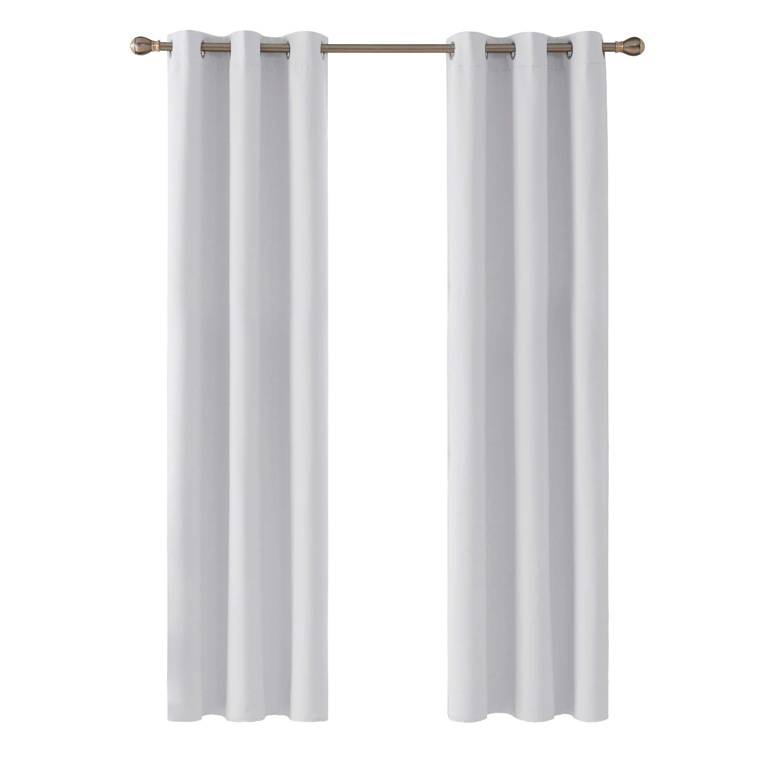 Deconovo Window Treatments Room Darkening Eyelet Curtains Thermal Insualted Energy Saving Curtains for Kids Bedroom Silver Grey 42 x 72 Inch 2 Panels