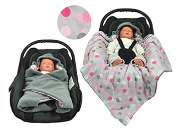 Einschlagdecke für die Babyschale Fußsack für kalte Tage in verschiedenen Farben von HOBEA-Germany, Farben Winterdecken:grau 
