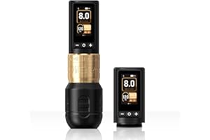 Ambition Soldier 270 Wireless Tattoo Machine, 270 g.cm Torque Brushless Motor Cordless Tattoo Gun, Rotary Tattoo Cartridge Pen with Dual 2400mAh Touchscreen Battery Supply for Artists