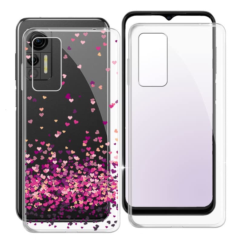 KJYF Phone Case for Ulefone Note 14 2022 (6.52 Inch), Silicone Shockproof Shell Bumper Cover, Clear + Cute Pattern Design Case for Ulefone Note 14 2022 [Ultra-Slim X Anti-Yellowing] - [2 Pieces]