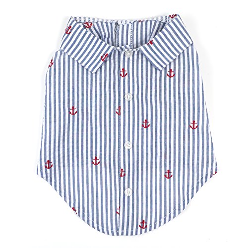 Navy Stripe Anchor Shirt, Navy, XS