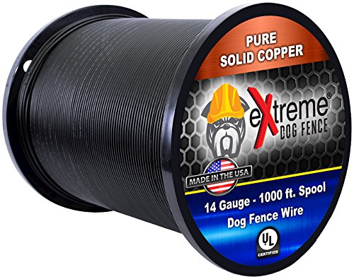 Electric Dog Fence Wire 14 Gauge 1000 Ft - Heavy Duty Core Electric Dog Fence Boundary Wire - Compatible with All In-Ground Pet Fence Systems