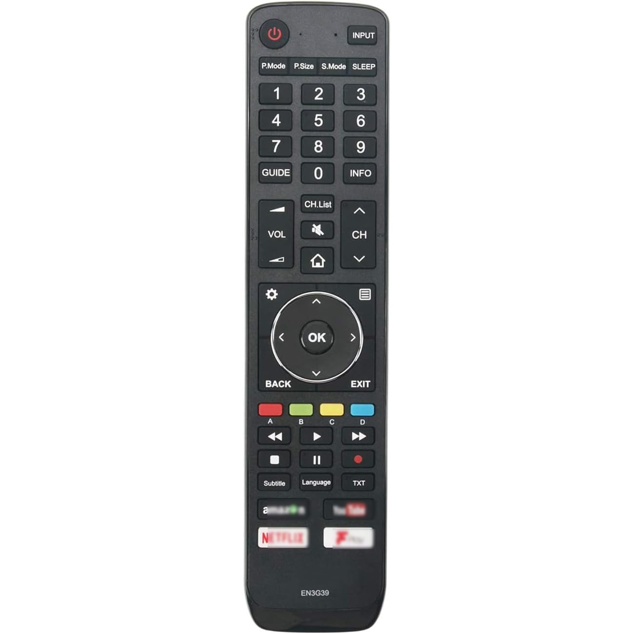 ALLIMITY EN3G39 Remote Control Replace Fit for Hisense UHD 4K TV H49N5500 H49N5500UK H43A6200 H43A6200UK H49N5500 H50N5300 H55A6200 H49N5700 H49N5700UK H65A6200 H65A6200UK H50A6200