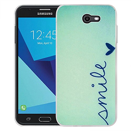 Galaxy J7 V Case, Galaxy J7 Perx Case, Galaxy J7 Sky Pro/Galaxy Halo Case, Viewll Samsung Galaxy J7 2017 Case Mint Small Smile Pattern