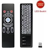 AUENLIPHTO Backlit Air Mouse Wireless Keyboard With infrared Remote Mouse Combo 2.4GHz Mouse Touchpad Combo Best For Android tv box HTPC IPTV (Black)FS-100LR