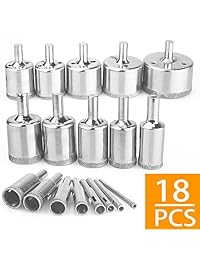 Juego de 18 brocas de diamante con núcleo hueco, herramientas extractoras para vidrio, cerámica, porcelana, azulejos de cerámica, 0.157 1.969 in