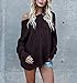 Beautife Women Off Shoulder Long Sleeve Knit Loose Oversized Pullover Sweater (Large, Claret)
