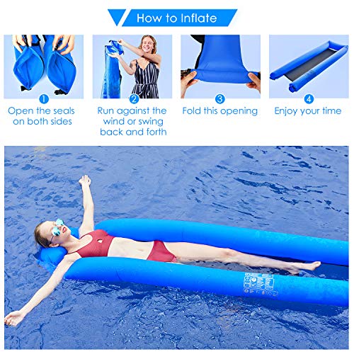 image for ludtom Inflatable Pool Floats Water Hammock for Adults 440lb Capacity 