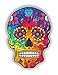 Vinyl Junkie Graphics Sugar Skull Sticker Dia de Los Muertos Decal Mexican Day of The Dead Stickers for Notebook car Truck Laptop Many Color Options (Rainbow Tie Dye)