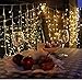 LIGHTESS Curtain Icicle Lights Remote Control 300 LED 8 Modes Outdoor/Indoor String Fairy Light for Home Wedding Birthday Party Holiday Decoration (Warm White)