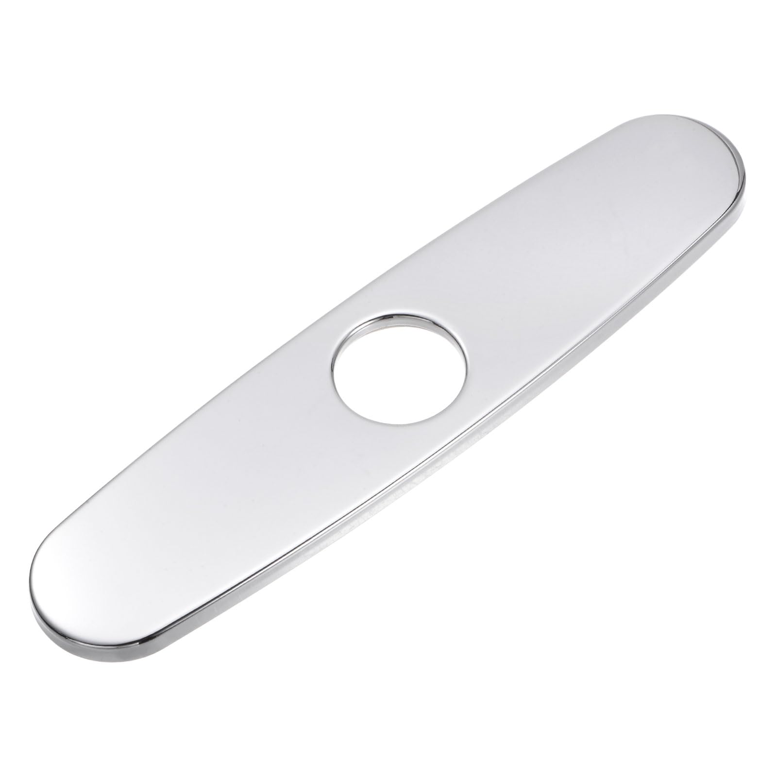 uxcell 10 Inch Hole Cover Deck Plate Escutcheon, Stainless Steel Sink Cover Plate for Bathroom or Kitchen Sink Faucet, Oval Silver