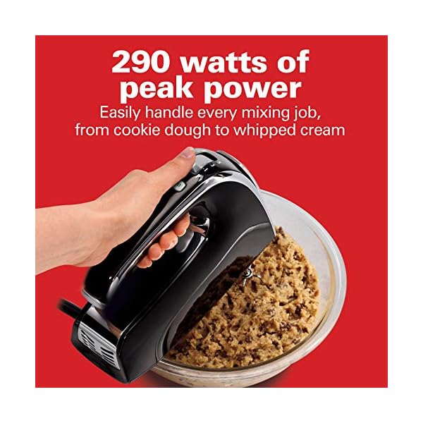 Hamilton Beach Electric Hand Mixer, 6Speed, with SnapOn Case, Twisted