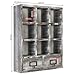 MyGift Wood Shadow Box Shelf, Graywashed Wooden Table Top Display Organizer with 2 Pull Out Drawers for Home, Office Decor