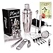 Cocktail Shaker Set Bartender Kit - All Your Essential 15 Pcs Bar Accessories like Martini Shaker, Jigger, Drink Mixer, Muddler, Cocktail Strainer | Come with Bonus Velvet Bag & eBook