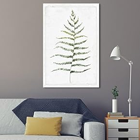 Canvas Wall Art - Hand Drawn Green Slim Tree Leaf Series 2 Artwork - Giclee Print Gallery Wrap Modern Home Art Ready to Hang - 12x18 inches