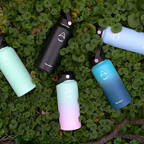 Revelist 32oz Insulated Water Bottle with Straw, Spout, and Stainless Steel Screw Top Lids