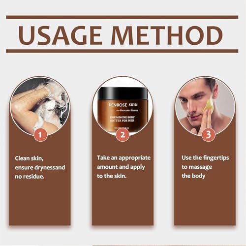 Penrose Skin pheromone Body Butter for Men, Penrose Moisturizer & Scent Balm, Long-Lasting Hydration & Attractive Fragrance, Alcohol-Free, For Dry Sensitive Skin (1pcs)