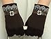 IL Caldo Women's Stylish Lace Touch Screen Gloves Lined Thick Warm Winter Gloves,Coffee