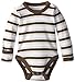 L'ovedbaby Unisex-Baby Newborn Organic Gl'oved-Sleeve Bodysuit, Bark Stripe, 3-6 Months