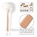 Bath Sponge & Brush Long Handled Loofah Back Scrubber Shower & Bath Exfoliating Pouf Scrubber on a Stick Body Back Brush with a Wood Handle Loofah Mesh for Men & Women By Krramel (WHITE)