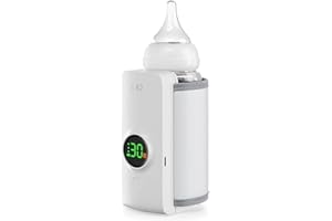 SNUVREL Portable Bottle Warmer with Live Display, 6-Speed Temp Control(37°C to 55°C / 98°F to 131°F), 6000mAh Battery and 360