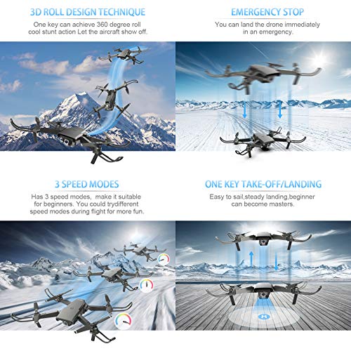 tech rc Drohne mit Kamera HD 1080P FPV 3D Faltbare RC Drone mit 2 Akku 24 Minuten Optische Flow Positionierung WiFi… – Bild 5