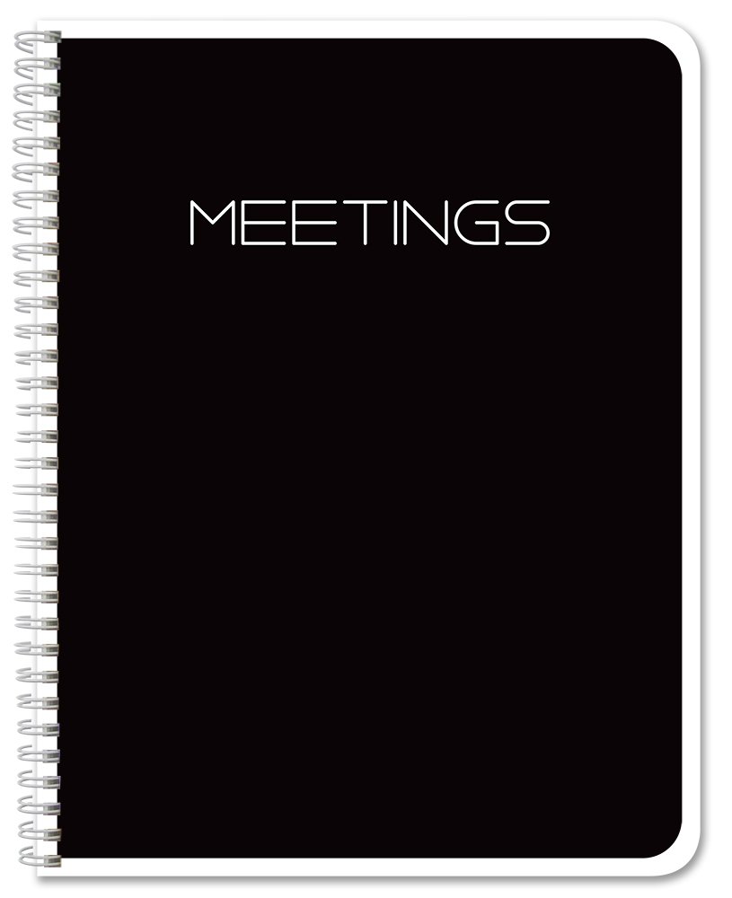 BookFactory Meeting Notebook/Business Meeting Book - Black, 120 Pages (Ruled Format), 8.5" x 11", Wire-O Bound (MTG-120-7CW-A-(Meetings-K))