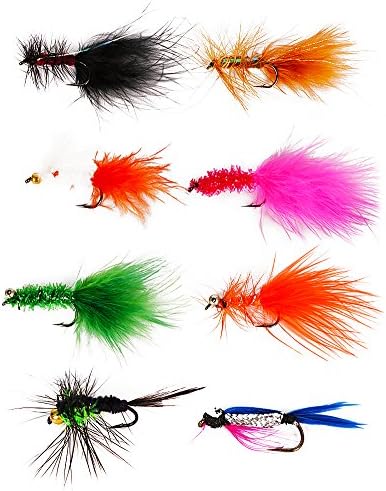 ICEWEI Hand Tied Fly Flies Day/Wet/Nymph Fly Trout Fishing Fly Flies Floating Flies Hooks for Salmon Trout Fly Fishing Pattern Flies Assortments