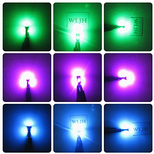 WLJH 10 Pack Ice Blue T5 LED Wedge Bulb 17 57 37 73 74 Canbus No Error Led Bulbs for Instrument Dashboard Gauge Light Speedometer Odometer Tachometer for Buick Cadillac