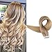 Full Shine Tape in Hair Extensions Human Hair Gold Brown Highlighted Hair Extensions Tape in Color Brown Balayage 20Inch Double Sided Tape in Hair Extensions 20Pcs 50Grams for Women