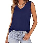 JOLIGAL Tank Top for Women V Neck Summer Sleeveless T Shirt Tunic Casual Loose Fit Blouses
