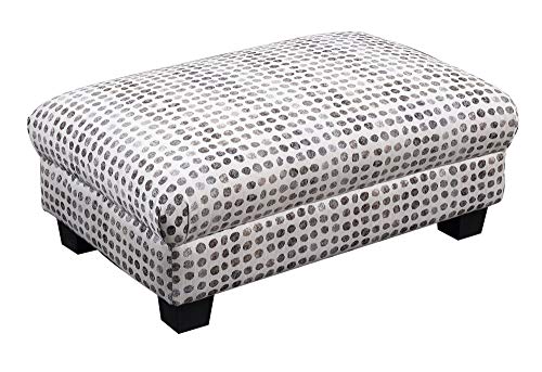 Artum Hill UP10-654 Cooper Ottoman in Pebble Dot with Fixed Cushion and Wood Legs