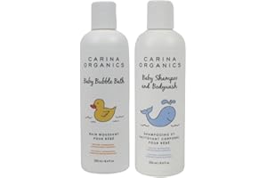 Baby Bubble Bath and Baby Shampoo & Baby Body Wash Bundle, Baby Bath Essentials, Biodegradable Shampoo & Body Wash and Bubble