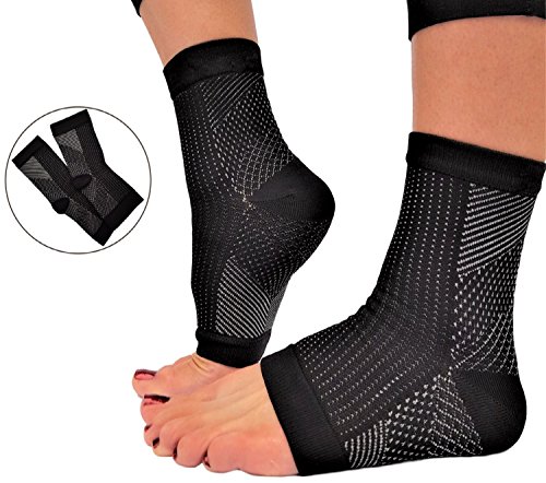 Lumenon 2 Pairs Plantar Fasciitis Socks with Arch Support Eases Swelling & Heel Spurs, Ankle Brace Support, Increases Circulation, Relieve Pain Fast