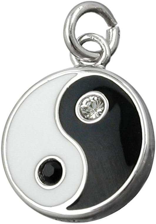 Pendant Yin-Yang Lacquer 925 Sterling Silver
