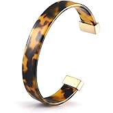Open Cuff Bracelet Statement Acrylic Resin Lucite Cuff Bracelet Minimalist Tortoise Shell Bangles Bracelet Adjustable Lightweight Bangle